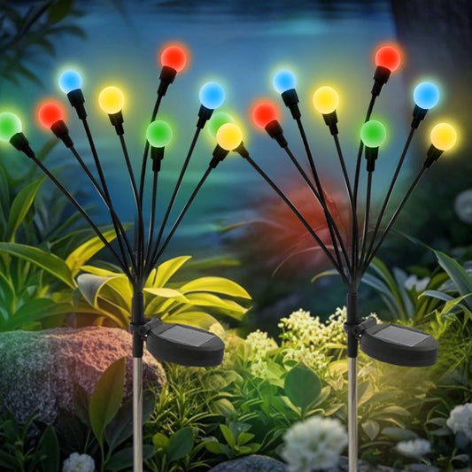 Solar Firefly LED Garden Lights Eight Head Outdoor Waterproof