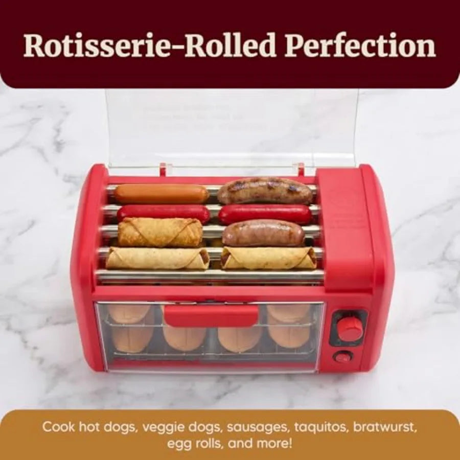 Hot Dog Roller Toaster Oven With 30 Minute Timer Rollers