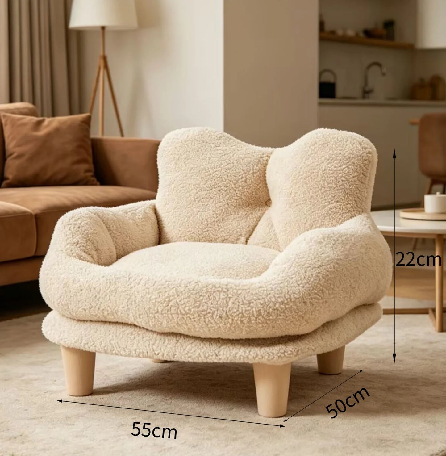 Luxury Detachable Washable Teddy Fleece Pet Bed for Dogs and Cats