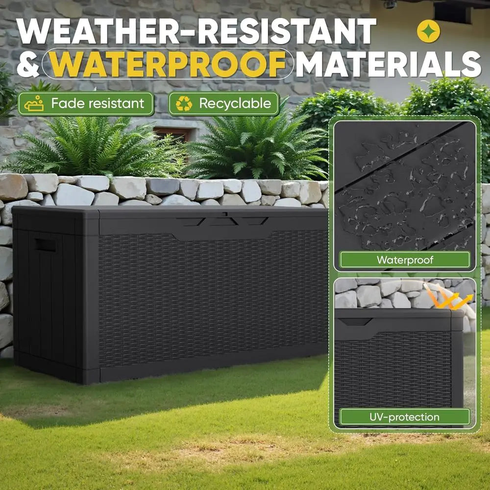 Outdoor Storage Box With Lock Waterproof UV Resistant Lid