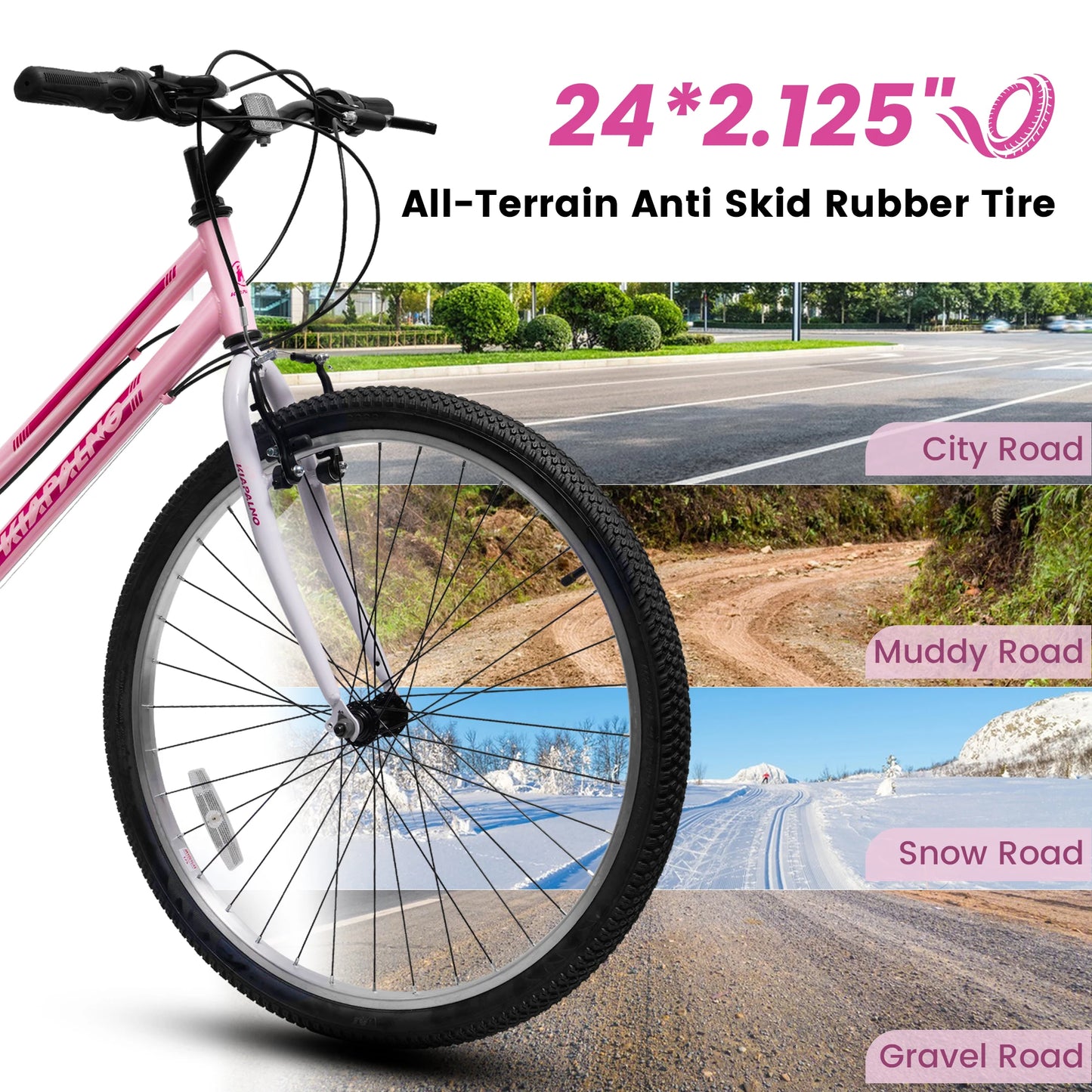 Ecarpat Women's Mountain Bike 21 Speed With V Brake