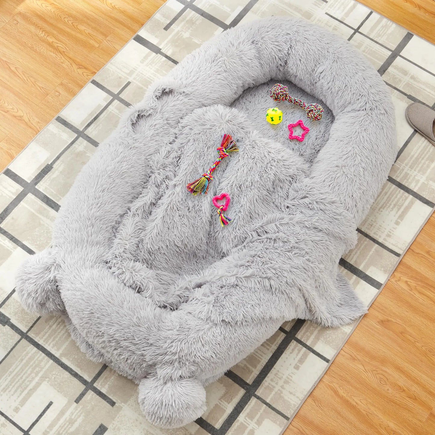 HiMISS Adult Dog Bed With Removable Cover And Blanket