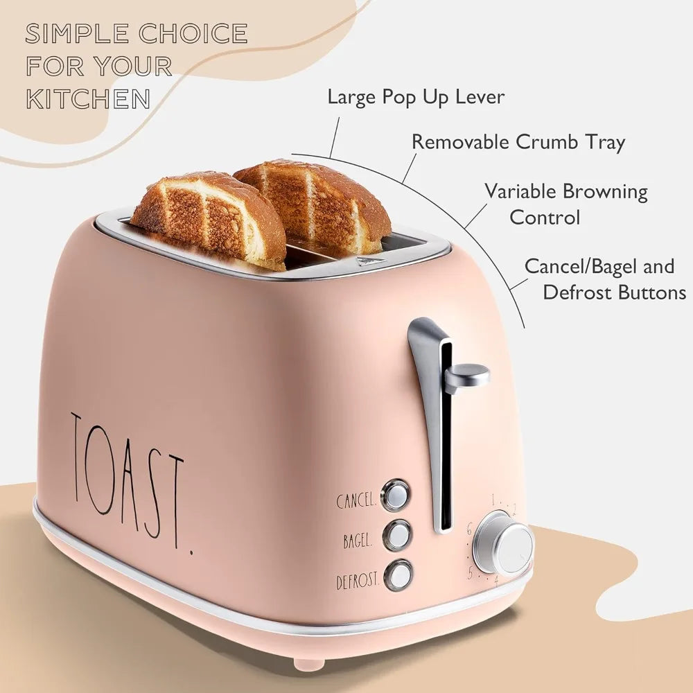 Retro Stainless Steel Toaster Featuring Six Distinct Browning Levels