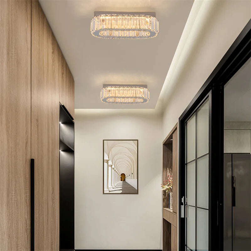 GreeLustr Indoor K9 Crystal Oval Ring Lamp Pendant Chandelier