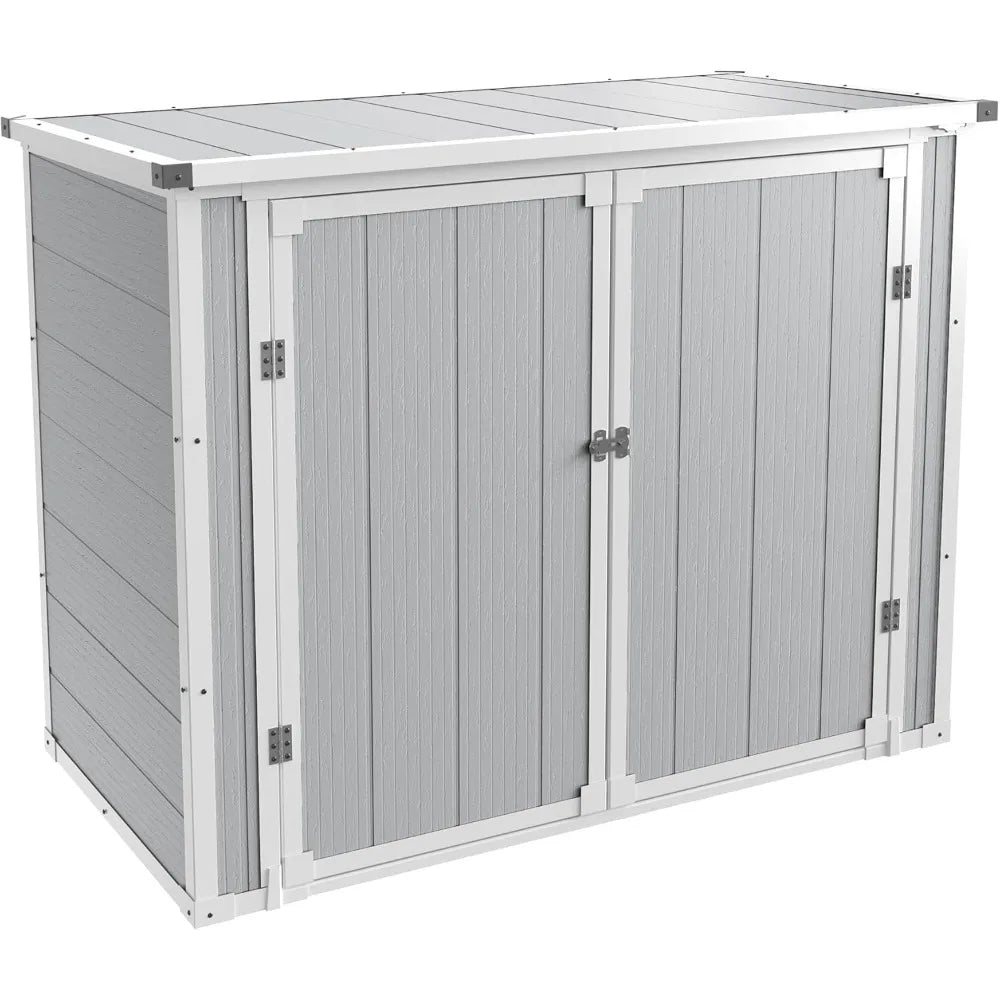 Resin Outdoor Storage Shed With Thickened Floor And Lockable Door