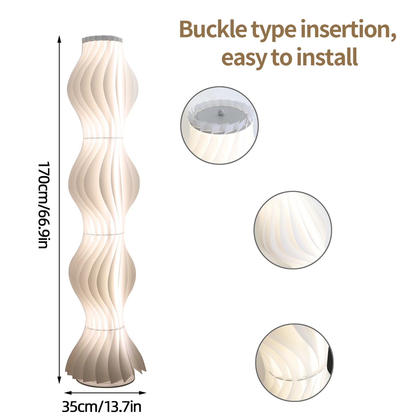 Floor Lamp With Pleated Shade Nordic Style For Living Room