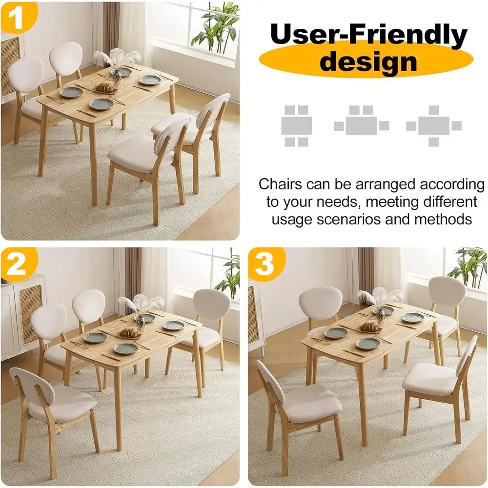 5-Piece Wood Dining Table And Chairs Set For Kitchen