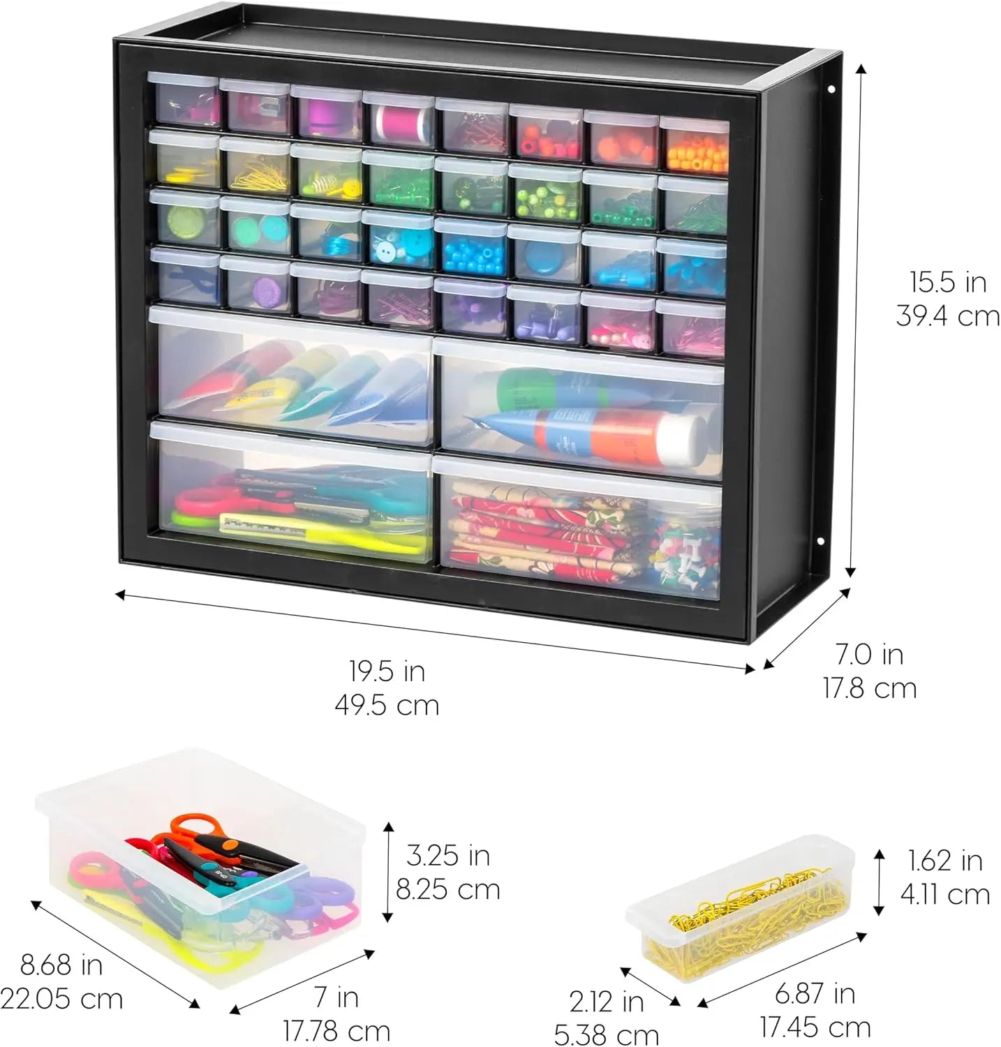 36 Drawer Small Parts Cabinet With Extra Large Drawers