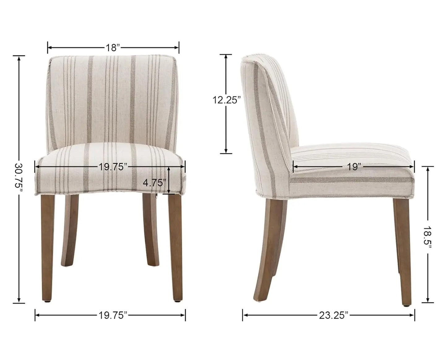 Farmhouse Dining Chairs Set Of 2 Upholstered Linen Fabric