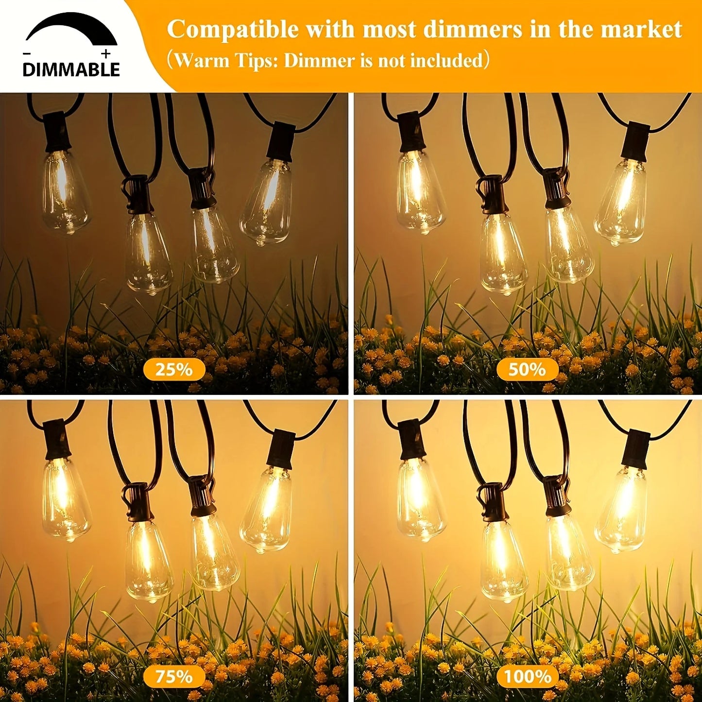 LED Outdoor String Lights ST38 Patio Waterproof Porch Deck Garden