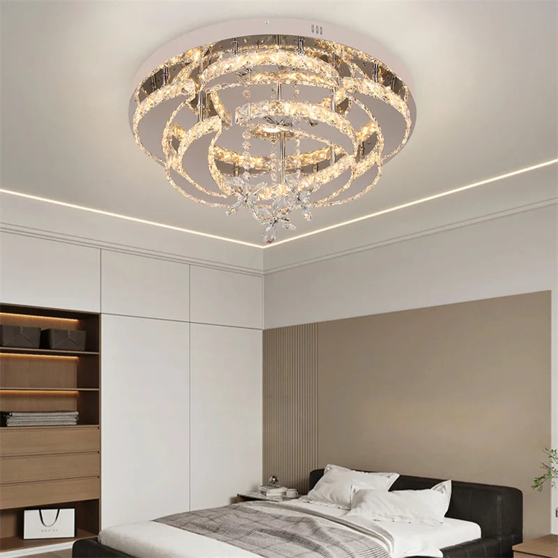 GreeLustr Crystal LED Ceiling Lamp Chandelier For Living Room