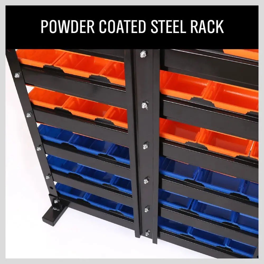 36 Bin Plastic Storage Organizer Rack For Tools And Garage