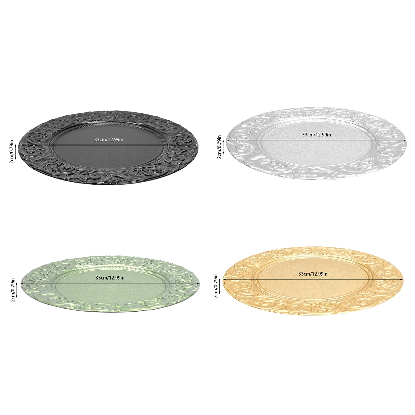 Charger Plates 100 Piece Round Reusable Serving Set for Weddings
