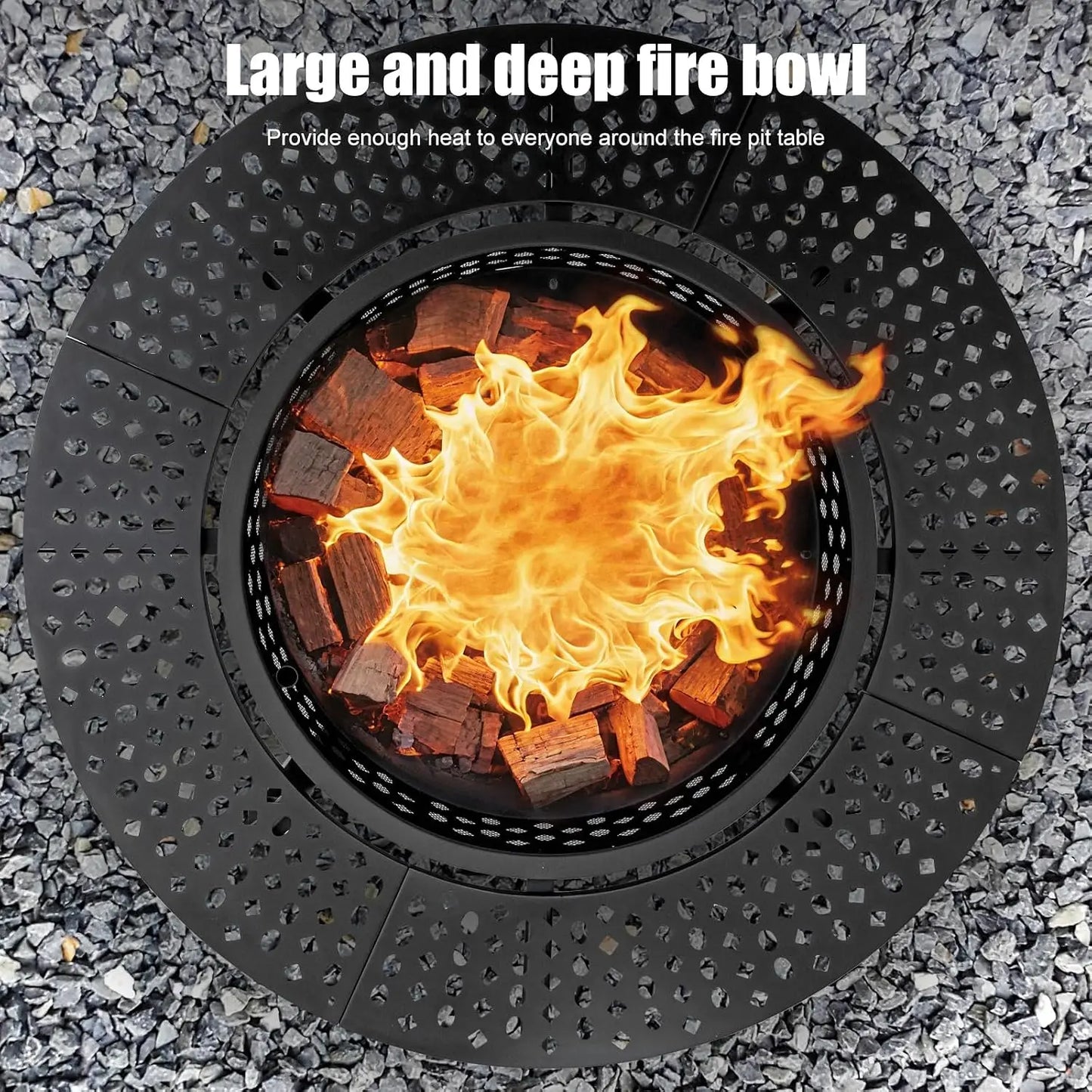 Wood Burning Fire Pit With Two Grills And Lid For Outdoor Use
