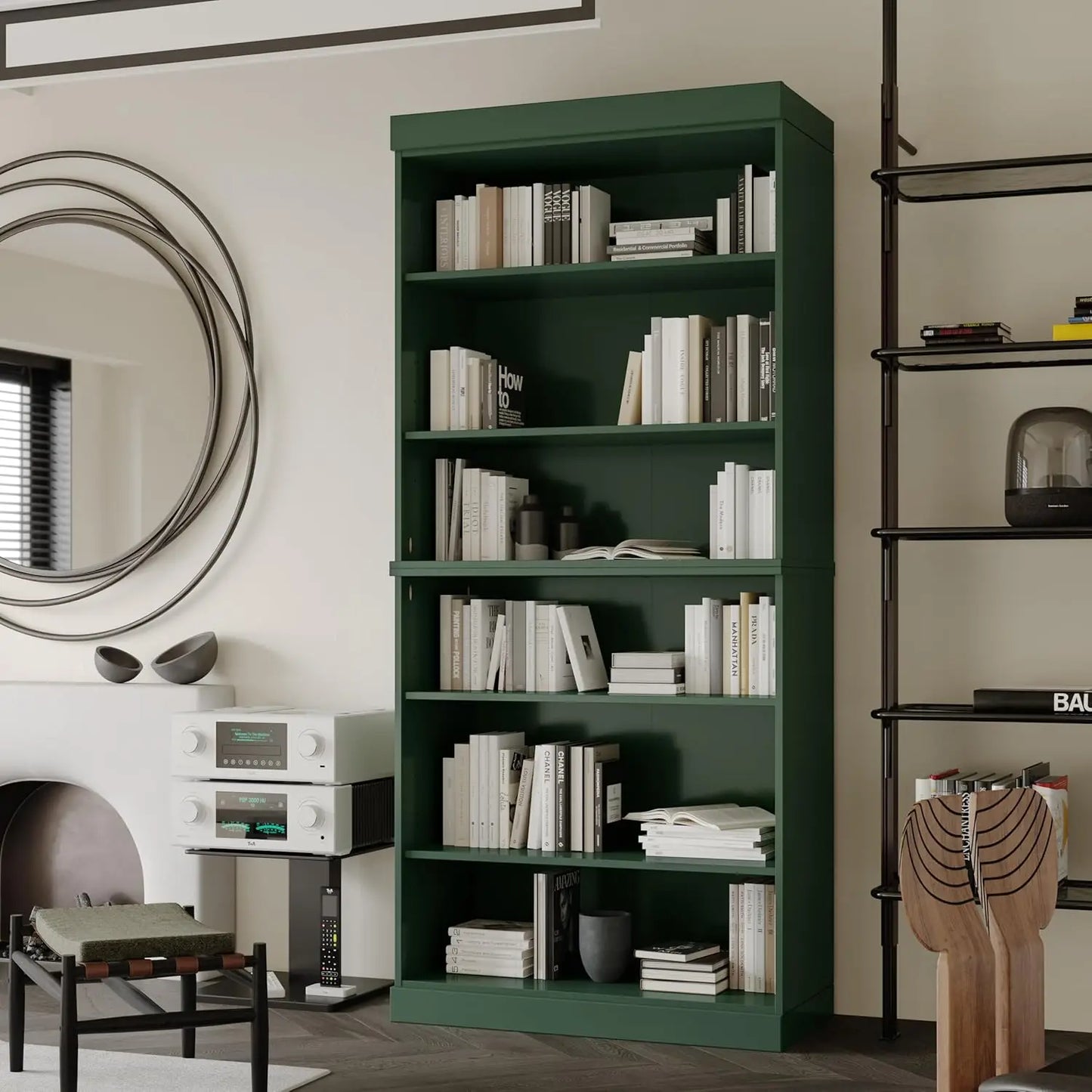 Stackable 6 Tier Solid Wood Bookcase Open Display Shelf