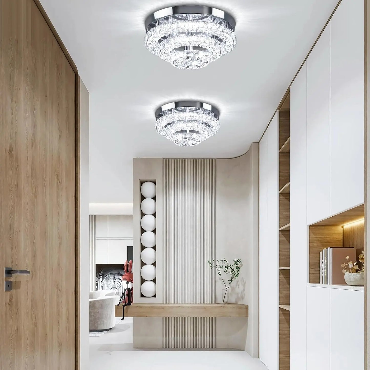 FRIXCHUR Crystal Chandeliers Modern Ceiling Light LED Chandelier Fixture