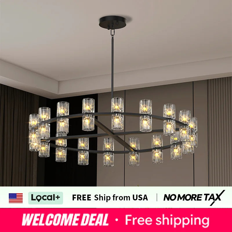 Zhikea Modern Crystal LED Pendant Light For Living Room