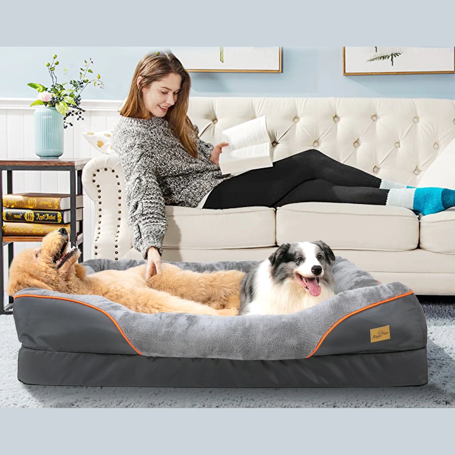 BINGOPAW Dog Bed Removable Washable Cover Anti Allergy Waterproof
