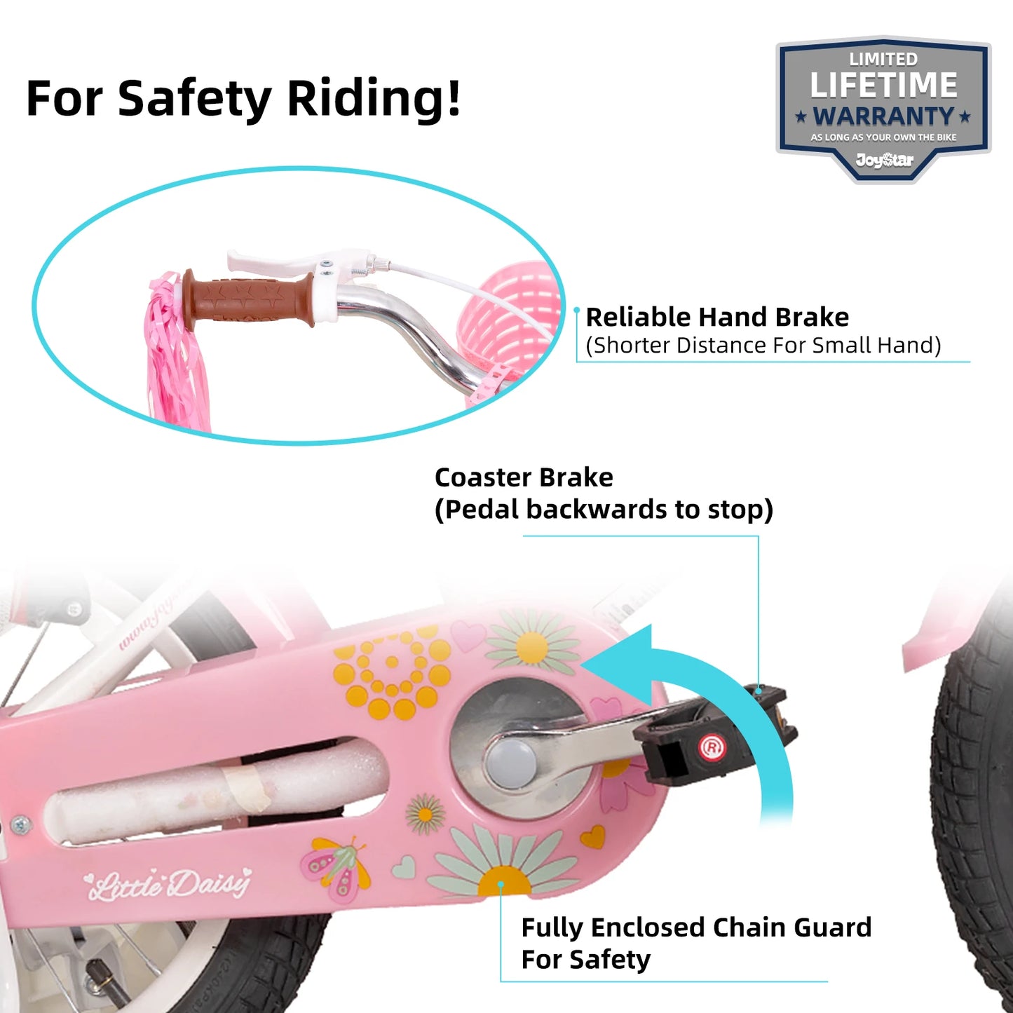 Joystar Little Daisy Girls Kids Bike With Doll Seat