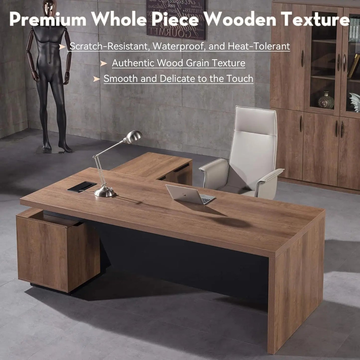 L Shaped Executive Desk With Reversible Storage And Power Hub