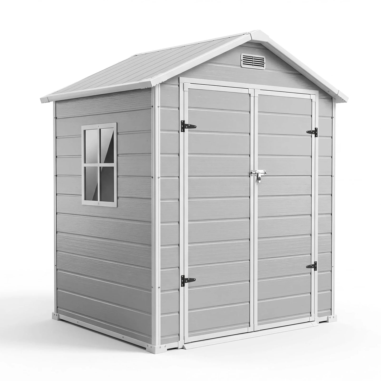 HiMiss 6x4 Resin Outdoor Storage Shed With Window