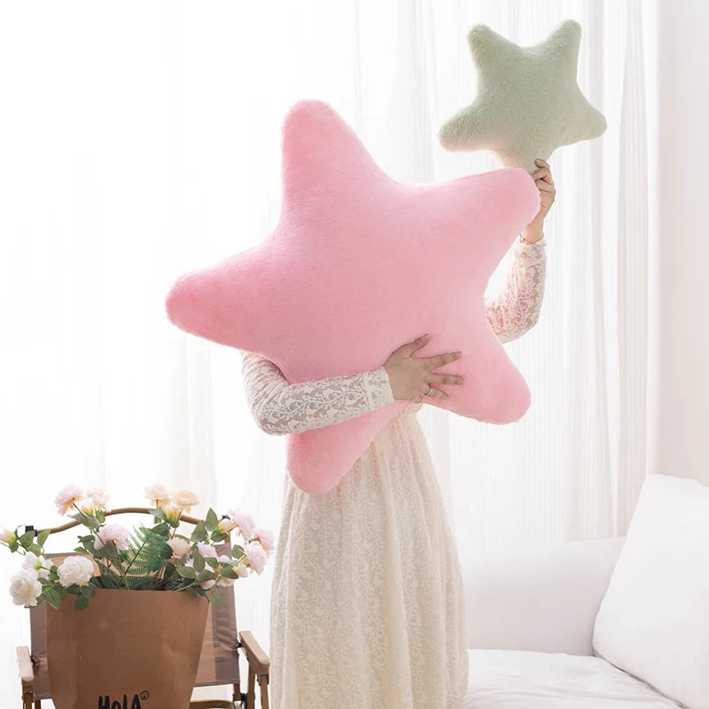 Soft Plush Star Shaped Decorative Throw Pillow For Bedroom