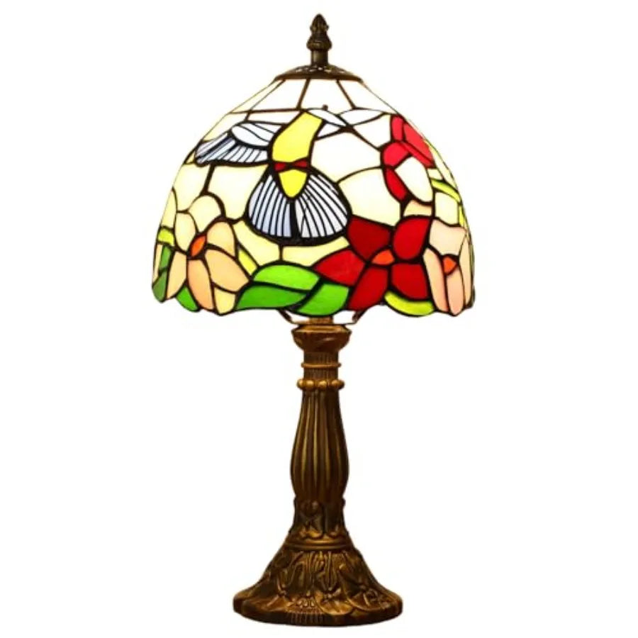 Tiffany Style Table Lamp Baroque Stained Glass Bedside Nightstand