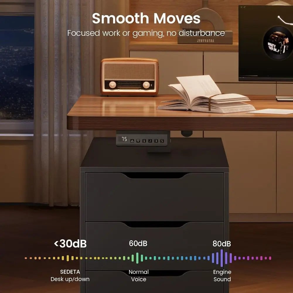 Electric Standing Desk With Storage And Power Outlet