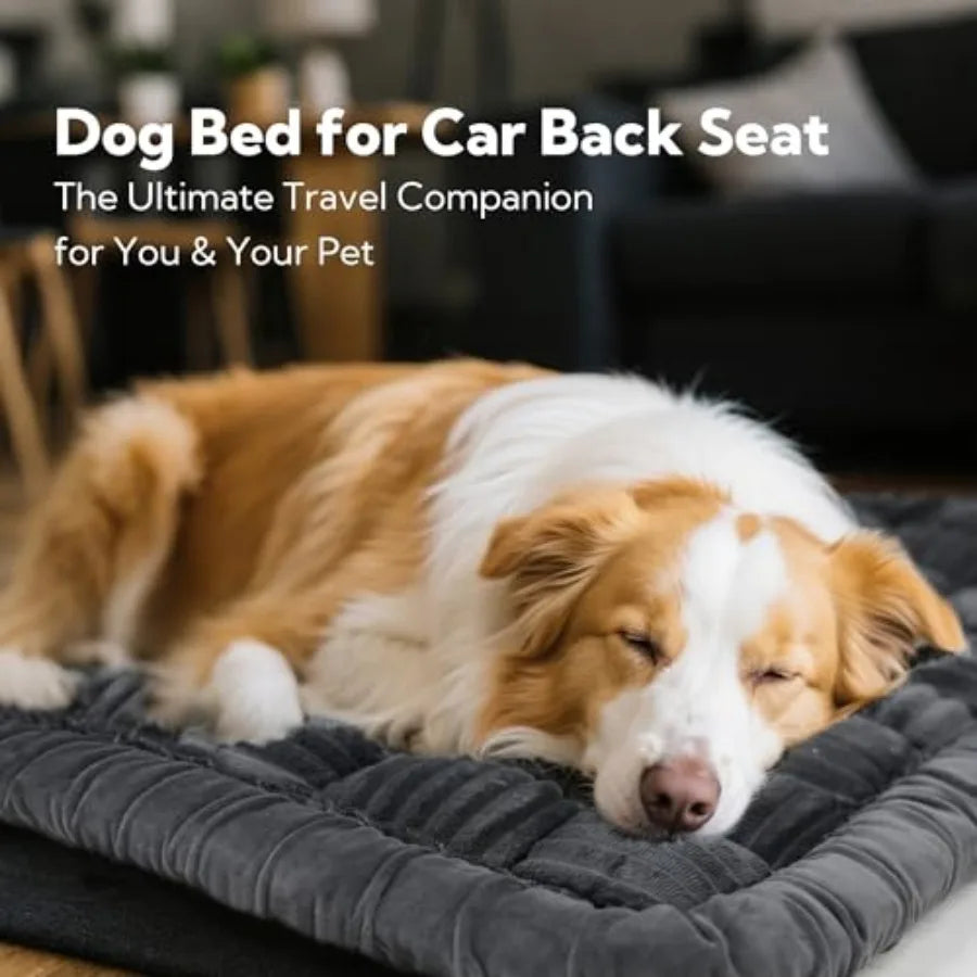 Backseat Pet Bed MatDog Bed for Car Fuzzy Dog Seat Cover for Car Back Seat Non-Slip Travel Pet Mat Fit for Backseat Extenders S