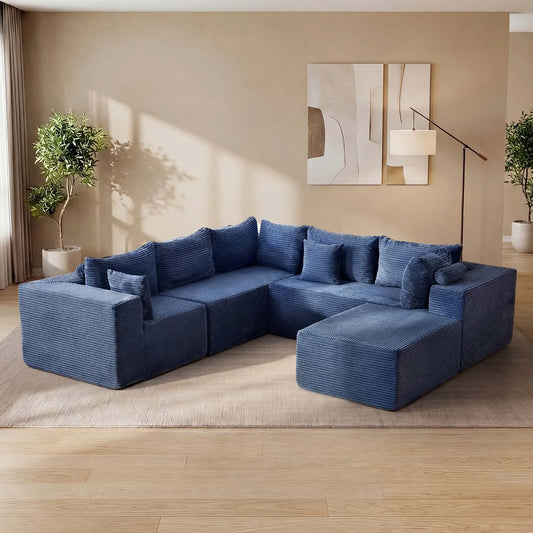 Redlife Boneless Couch With Ottoman Modular Sectional Sofa