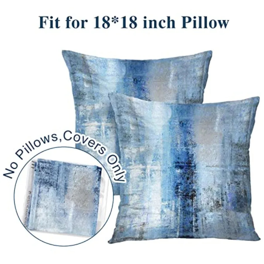 Abstract Art Pillow Cover Knit Faux Fur Cushion Modern Decor