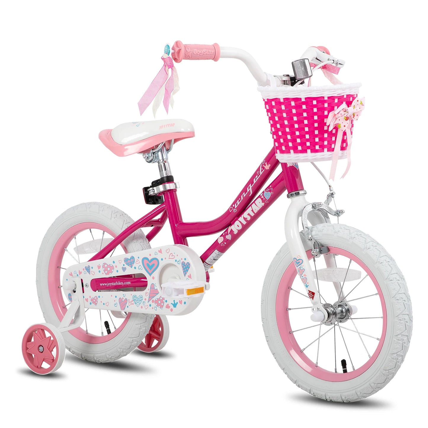 Joystar Kids Bike With Basket Training Wheels Rear Pedal Brake