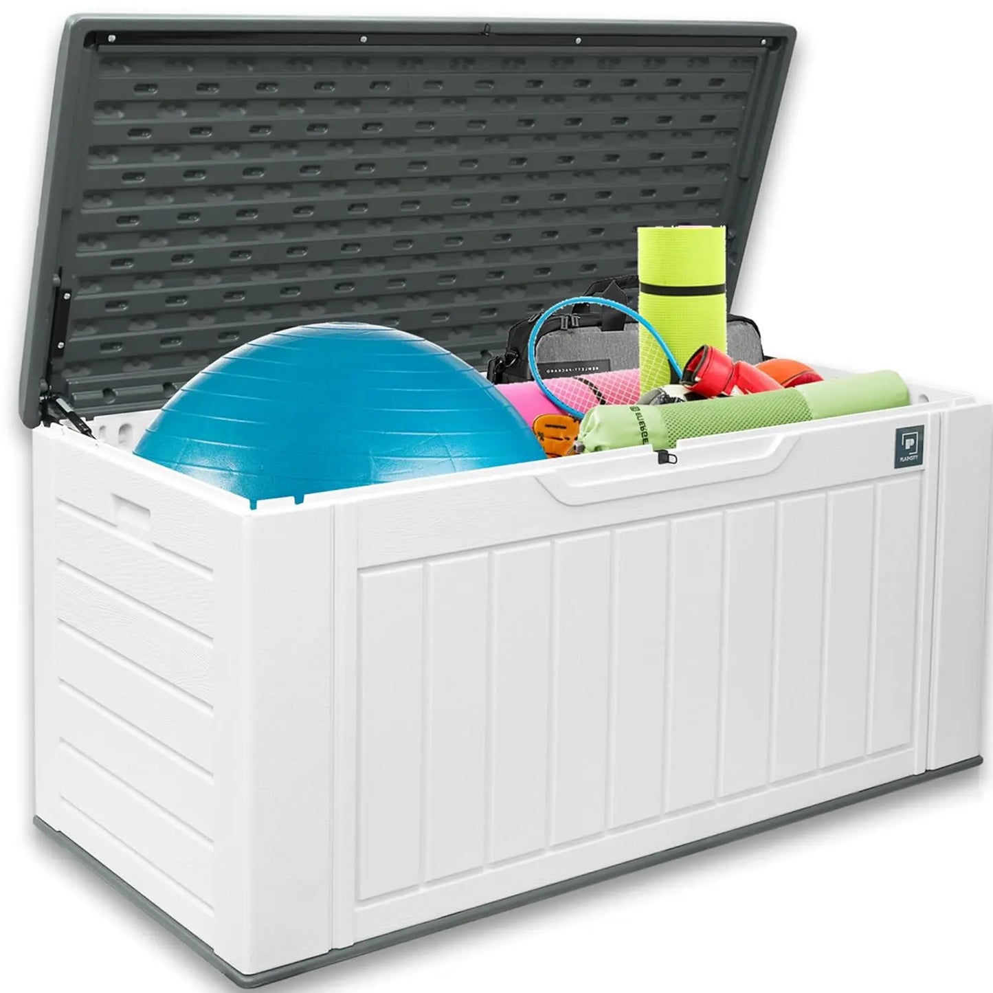 Waterproof Resin Deck Box Outdoor Storage 230 Gal Rubber Plastic