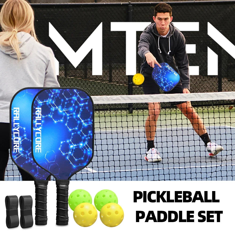 Pickleball Paddles Set of 2 with Balls and Carry Bag