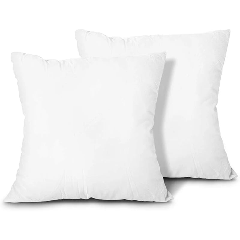 Solid Polyester Cotton Throw Pillow Set With Fiber Fill For Sofa Bed