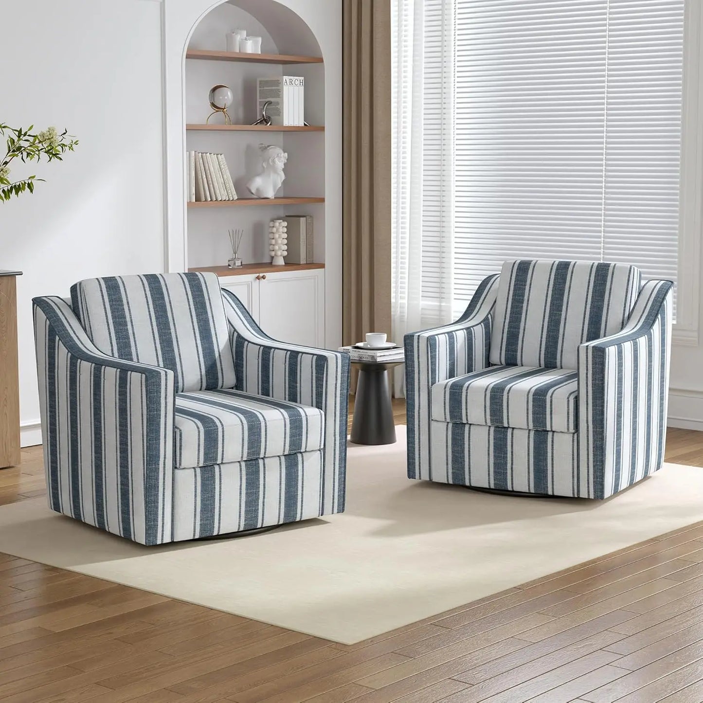 Upholstered Club Armchairs Set of 2 Chenille Fabric
