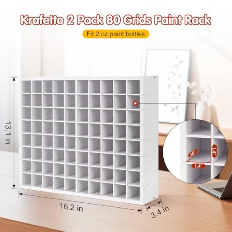 2 Pack Paint Organizer Rack Wall Mount For Bottles