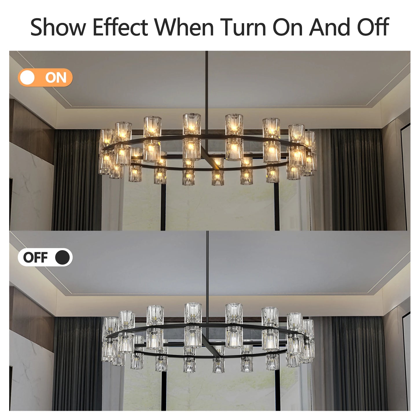 Zhikea Modern Crystal LED Pendant Light For Living Room