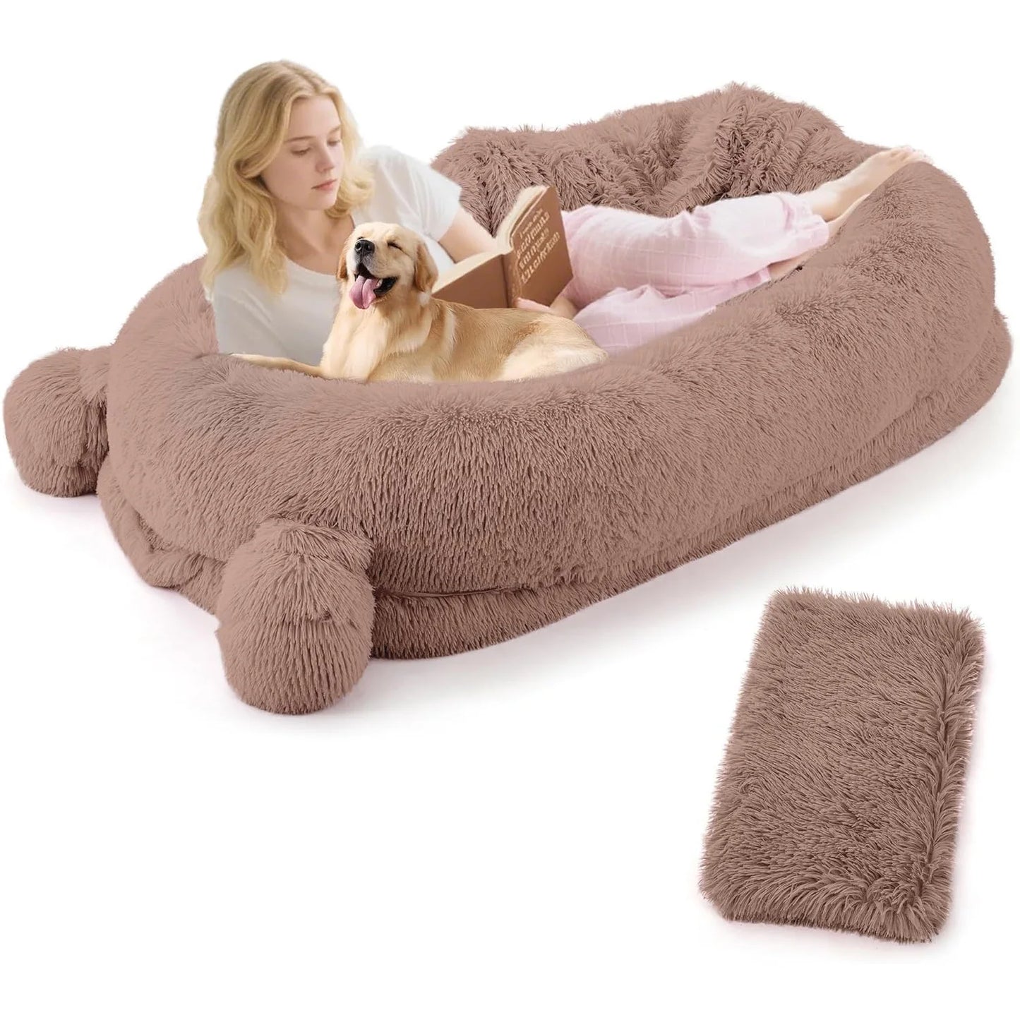 HiMISS Adult Dog Bed With Removable Cover And Blanket