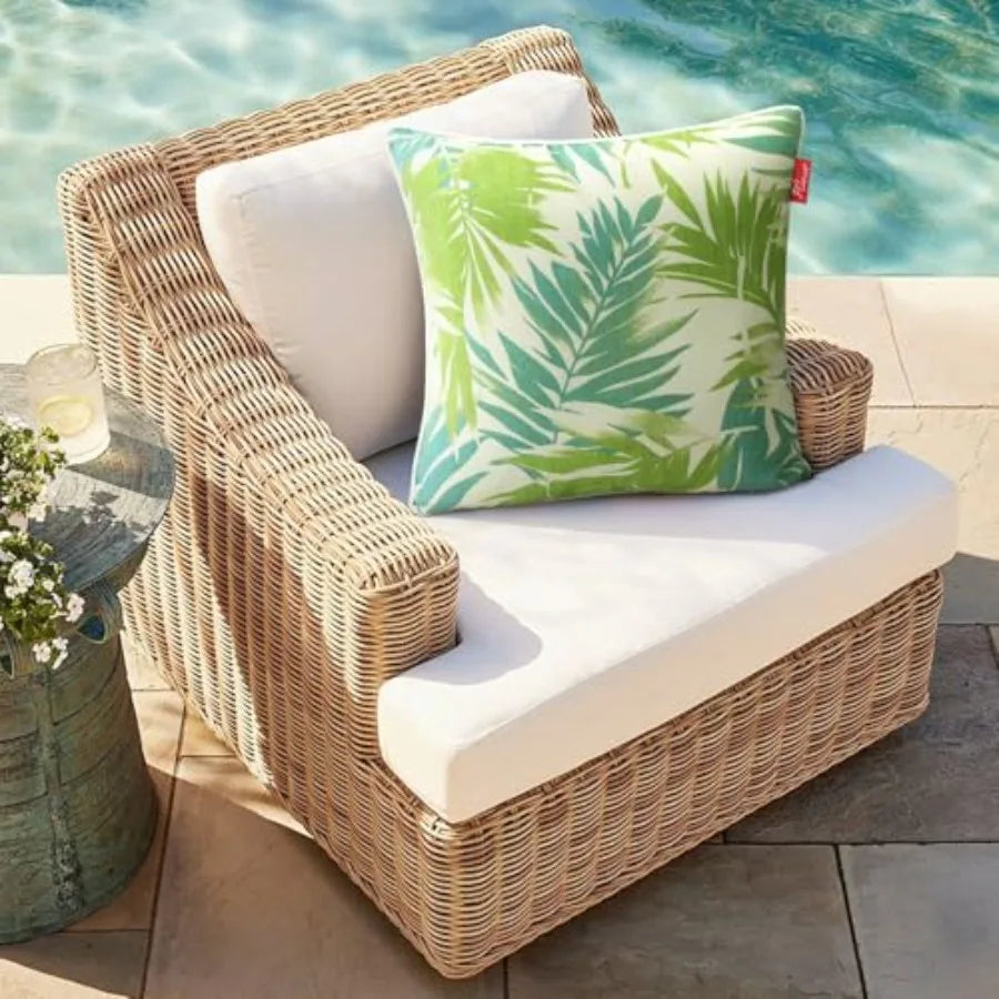 All Weather Leather Outdoor Throw Pillows With Silk Filling