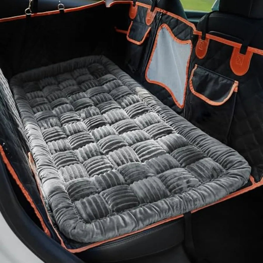 Backseat Pet Bed MatDog Bed for Car Fuzzy Dog Seat Cover for Car Back Seat Non-Slip Travel Pet Mat Fit for Backseat Extenders S