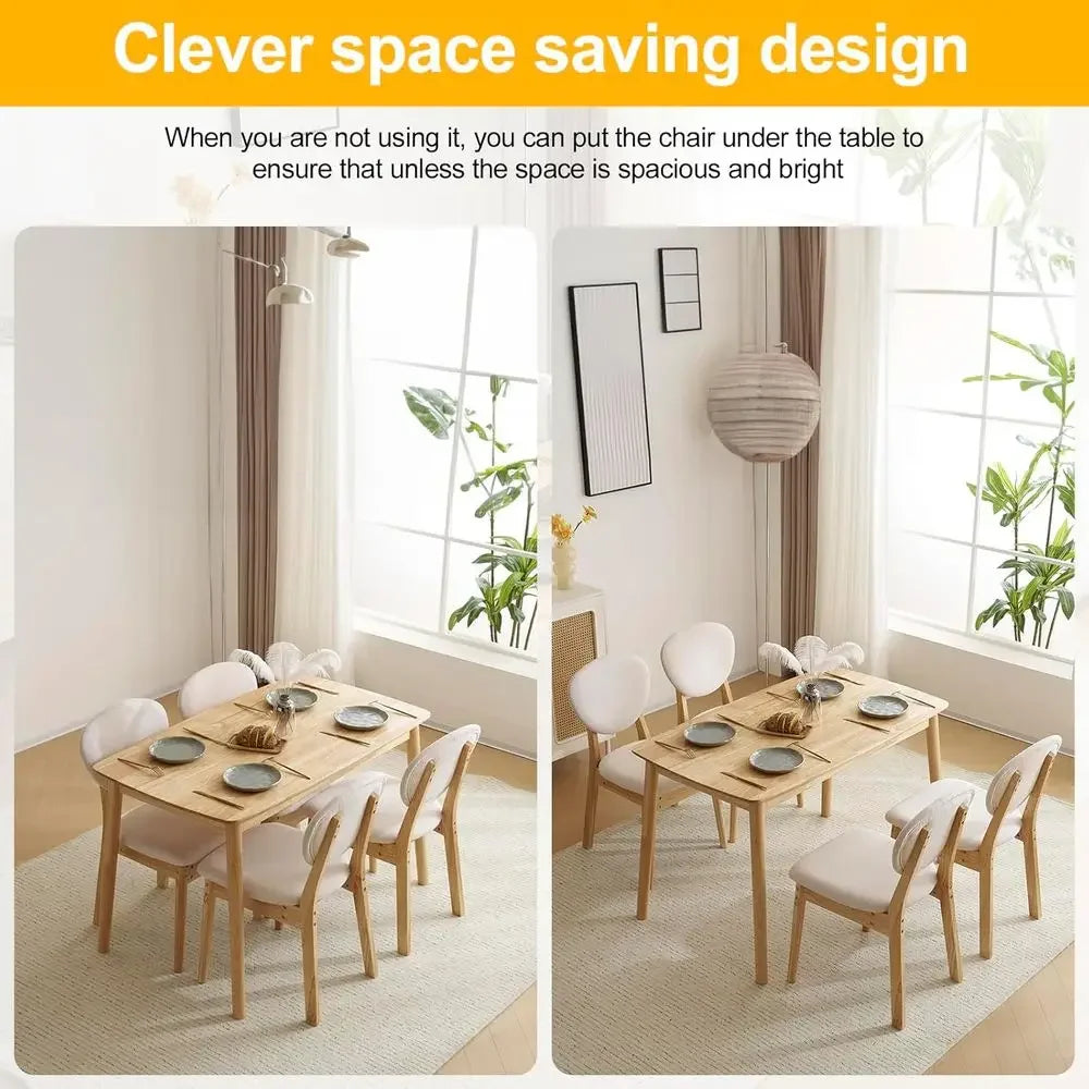 5-Piece Wood Dining Table And Chairs Set For Kitchen