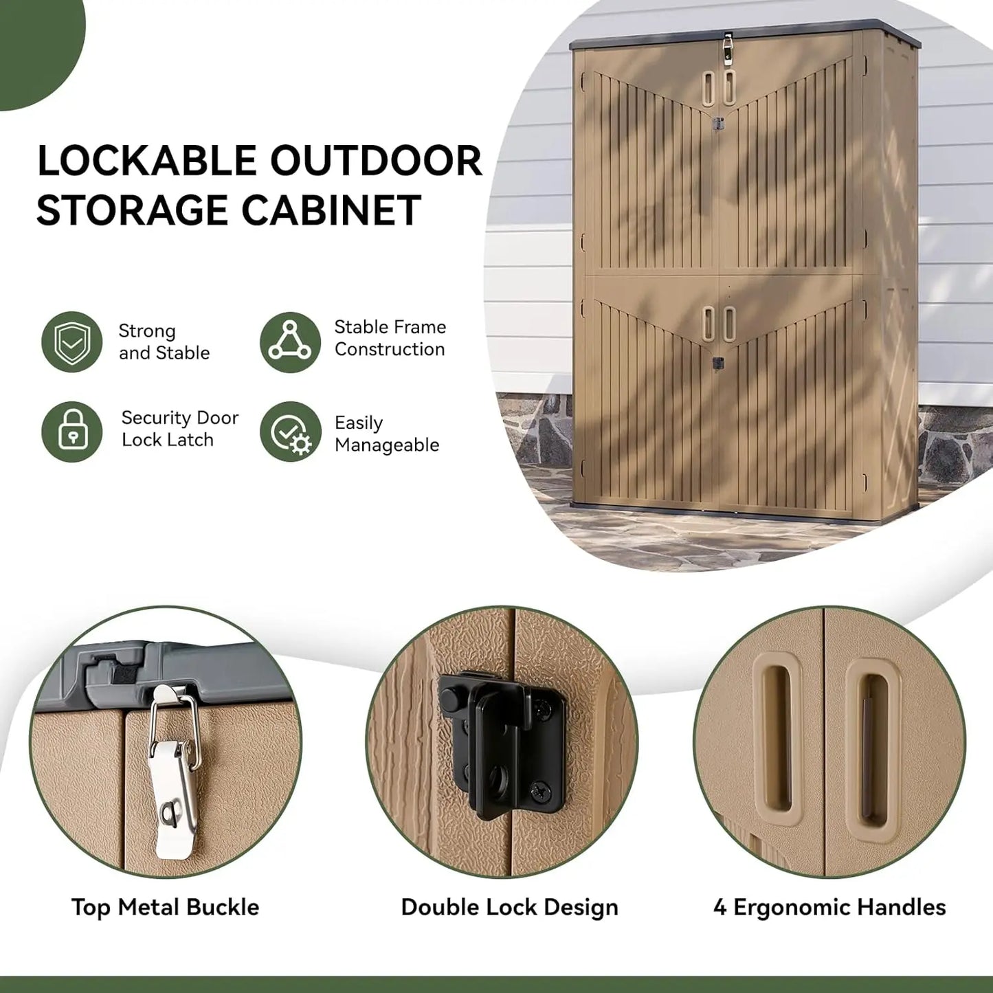 Large 64 Cu Ft Resin Outdoor Storage Shed With Floor