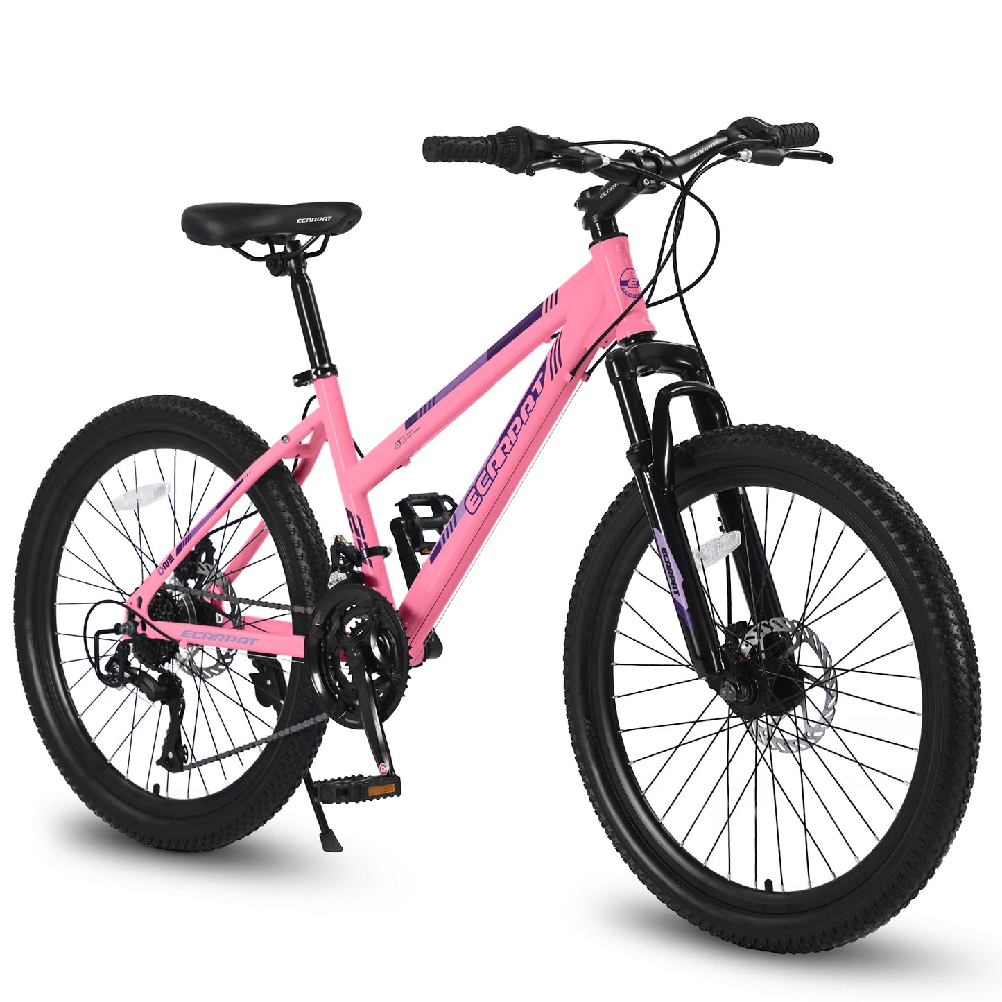 Ecarpat Women's Mountain Bike With 21 Speed Disc Brakes Front Fork Suspension