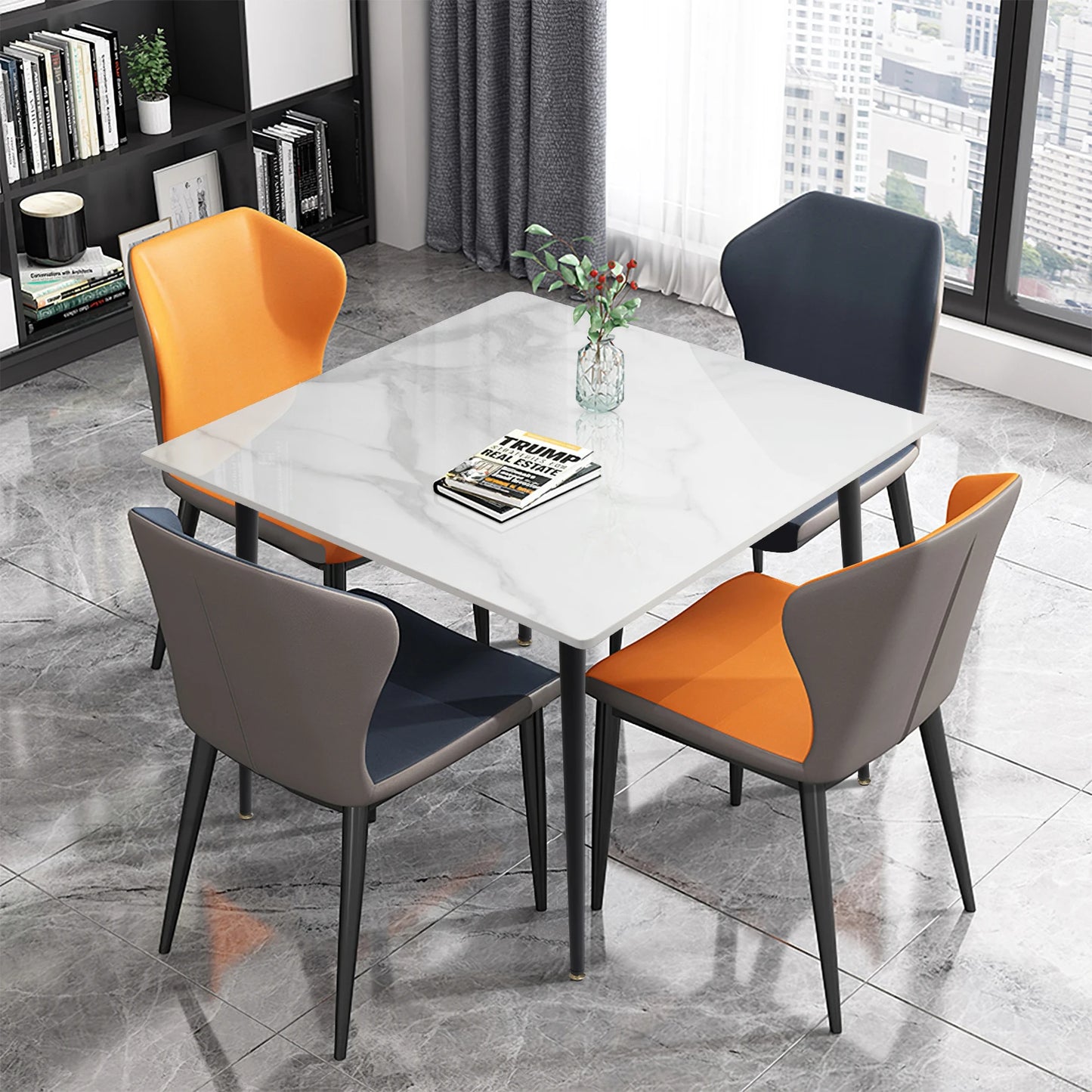 Wisfor Mid Century Slate Dining Table Sintered Stone Top