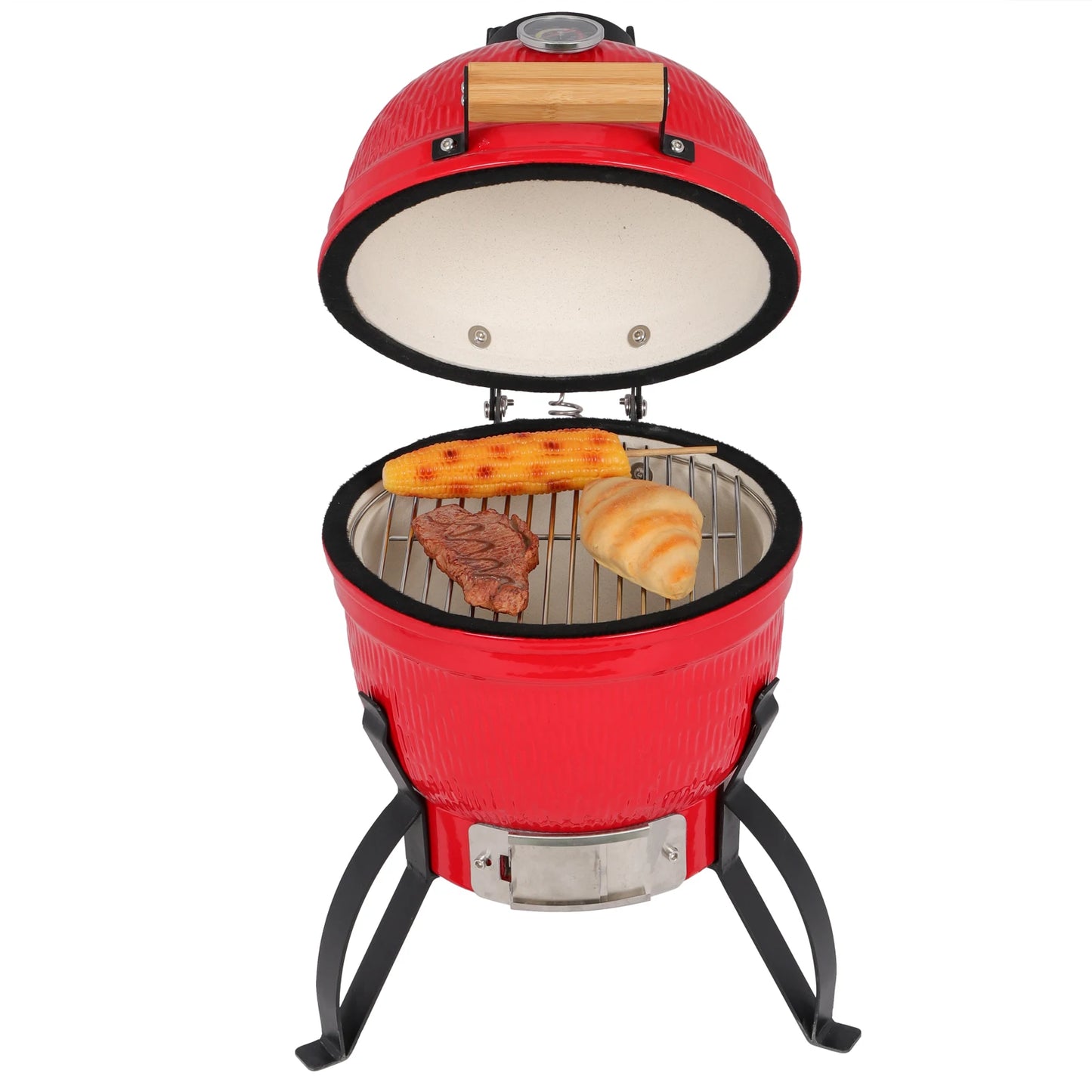 Elenxs Ceramic Asador Kamado Charcoal Grill Outdoor Barbecue Smoker