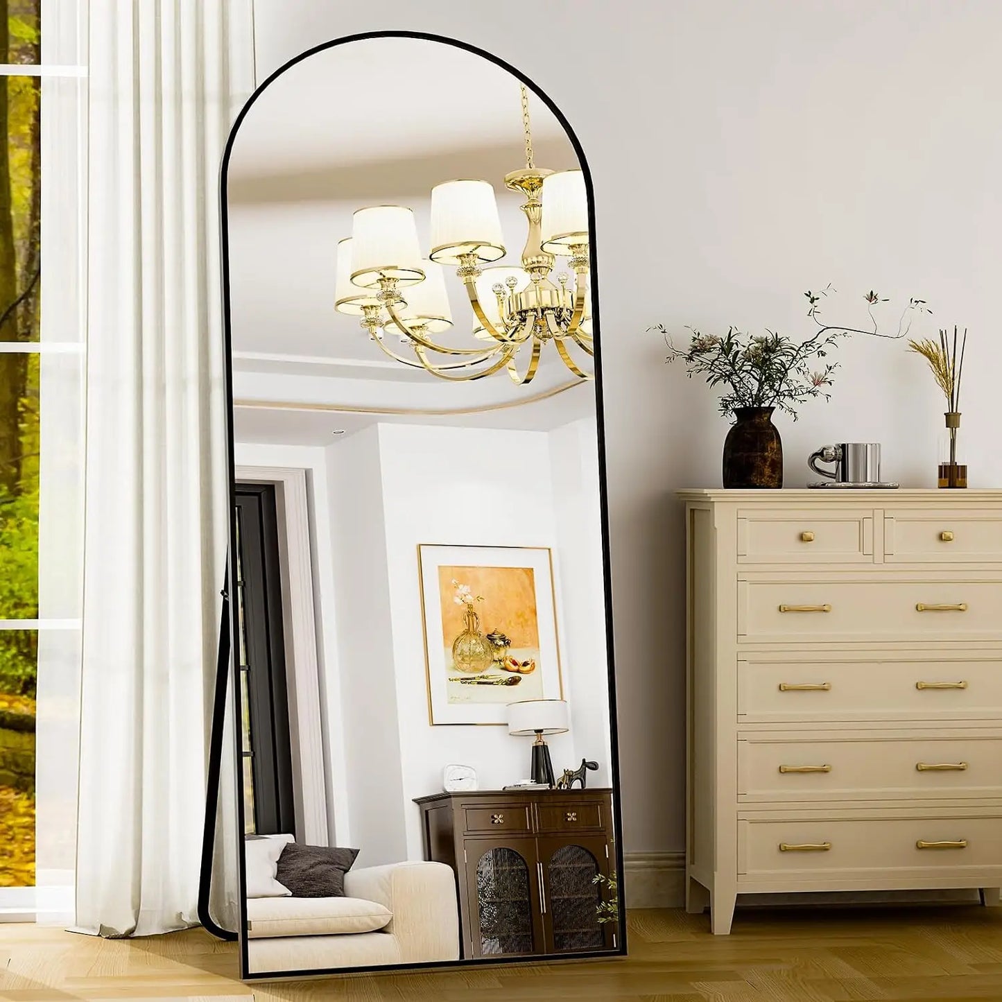 HARRITPURE Aluminum Frame Full Length Mirror For Bedroom Living Room
