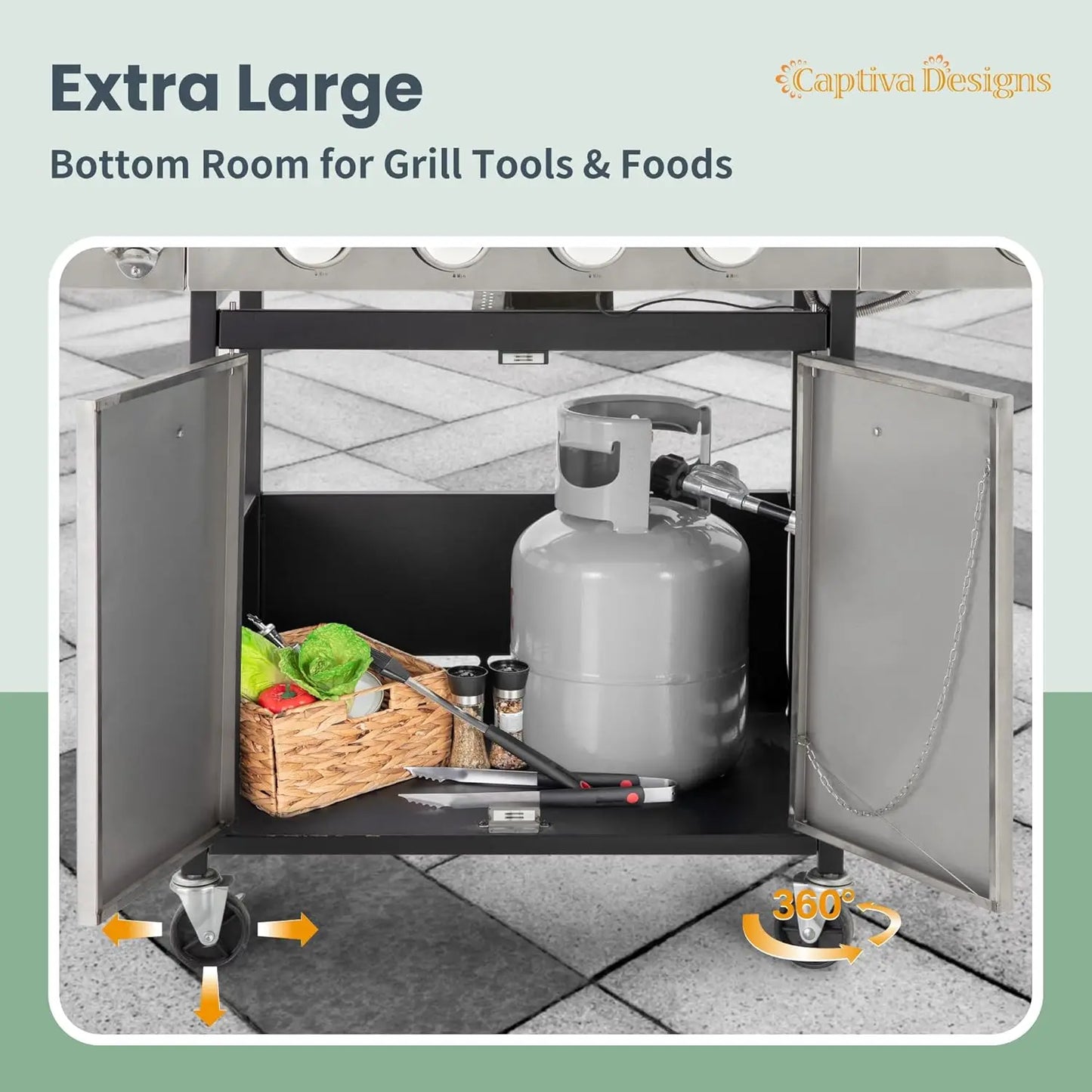 Propane 4-Burner BBQ Grill With Side Burner Stainless Steel
