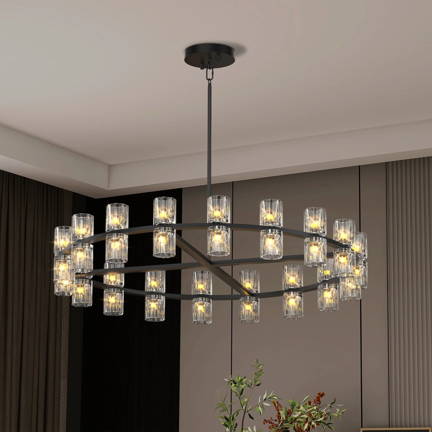 Zhikea Modern Crystal LED Pendant Light For Living Room