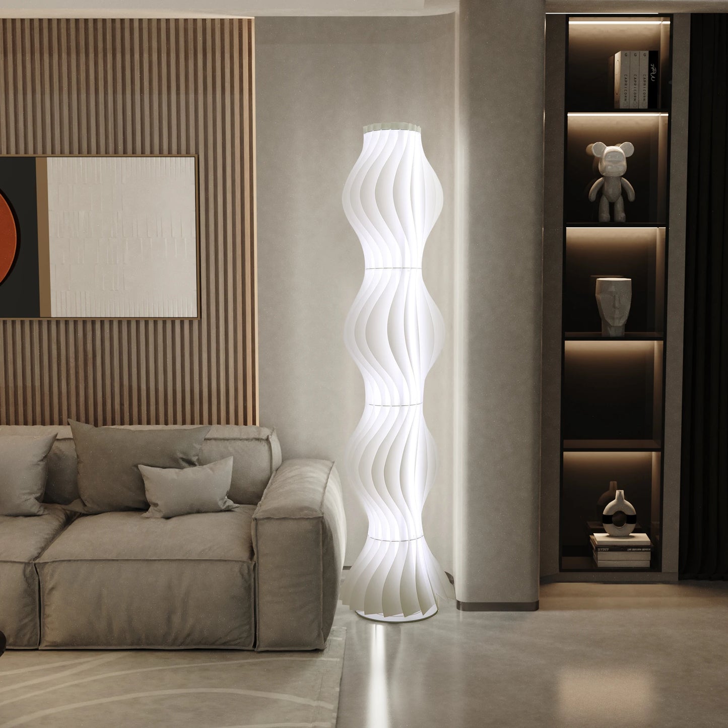 Floor Lamp With Pleated Shade Nordic Style For Living Room